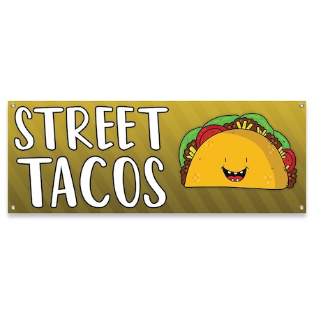 Signmission Street Tacos Banner Concession Stand Food Truck Single Sided B-30160
